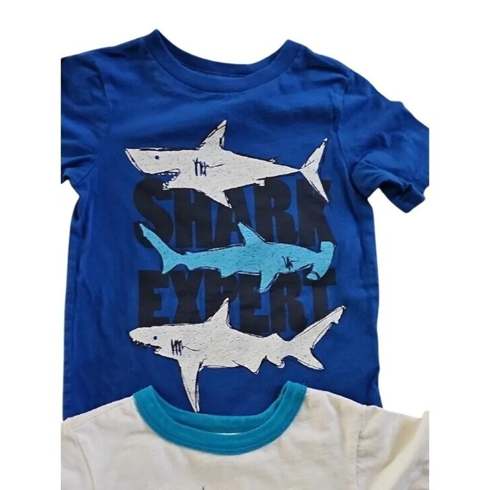 8pc Boys Toddler Clothing Bundle 3T Cherokee Childrens Place Shark Graphic Set - Picture 3 of 12